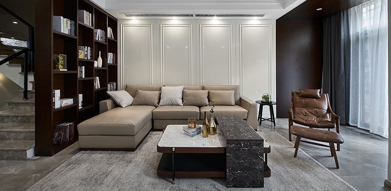 别墅软装设计之——现代轻奢风格客厅沙发搭配